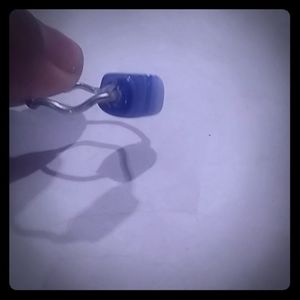 Simple blue quartz crimped ring